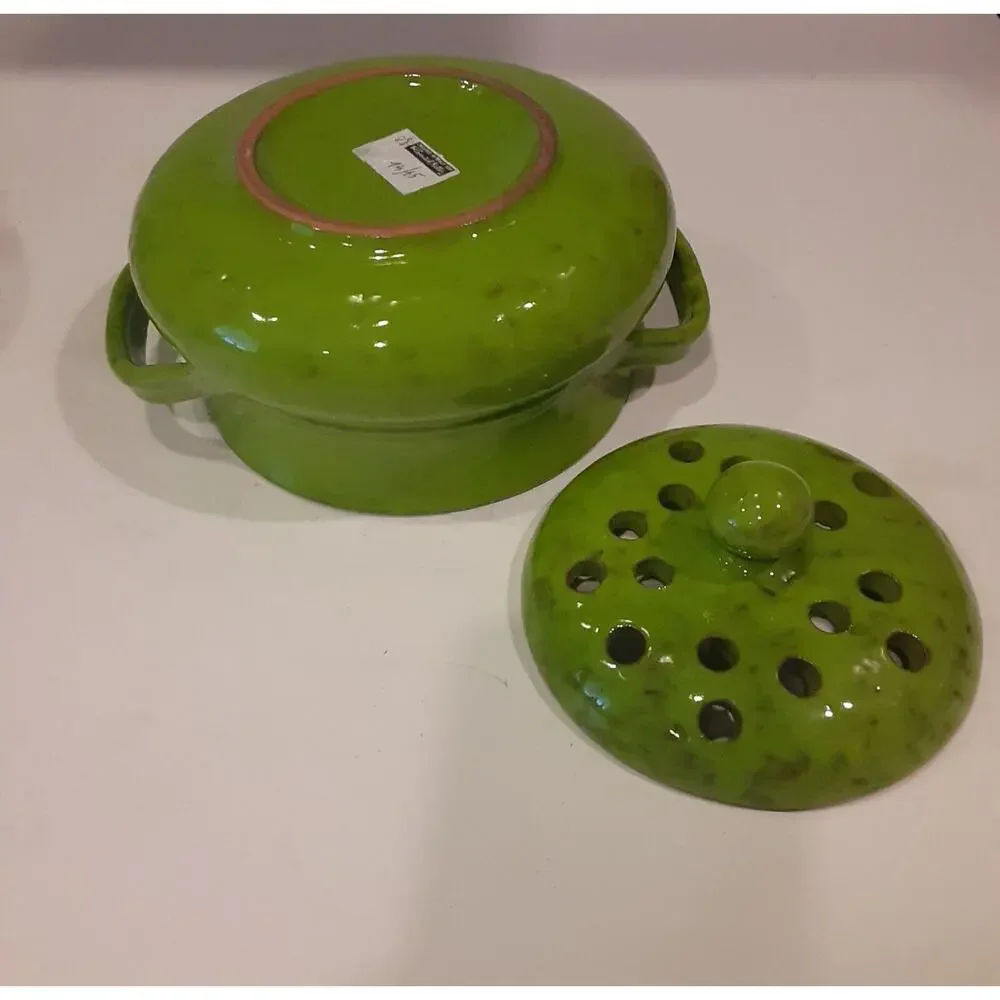 Vintage Rare Italian Made For Rosenthal Netter Aerated Crock Lime Green Bitosi?